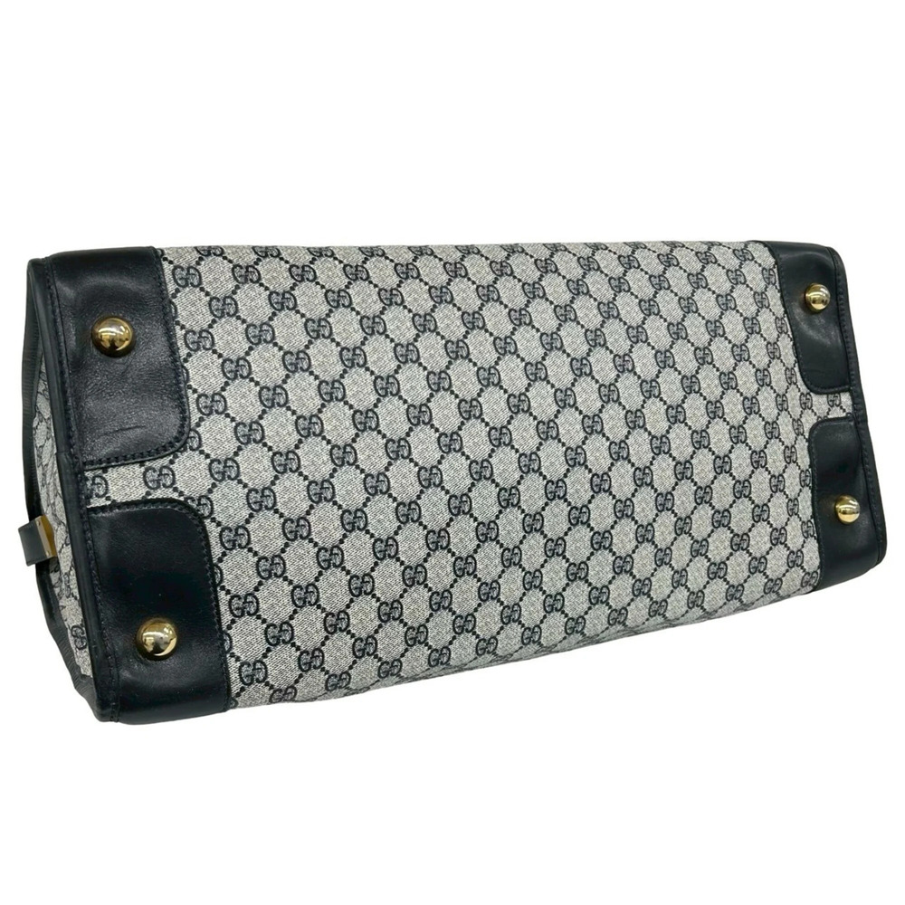 GUCCI Vintage Blue Leather Boston Bag - Picture 7 of 9